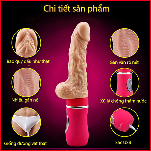 Dương Vật Giả Cao Cấp USA Rung Thụt Tạo Nhiệt Kích Thích