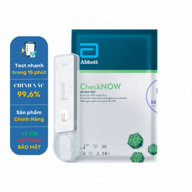 Bộ que kit test CheckNow Abbott Hoa Kỳ xét nghiệm HIV chính xác 