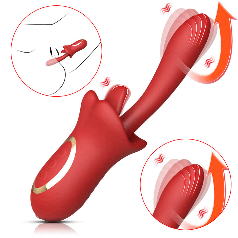 Lưỡi liếm kép silicon rung ngoáy massage điểm G 