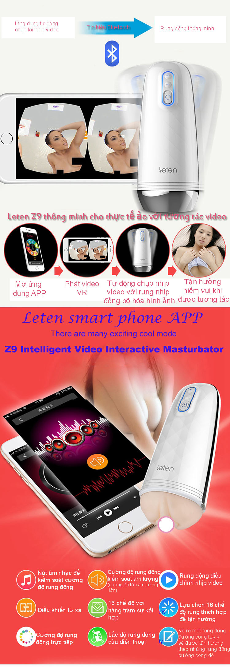  Bán Phân phối Cốc thủ dâm cao cấp Leten Z9 điểu khiển qua mobile mới nhất