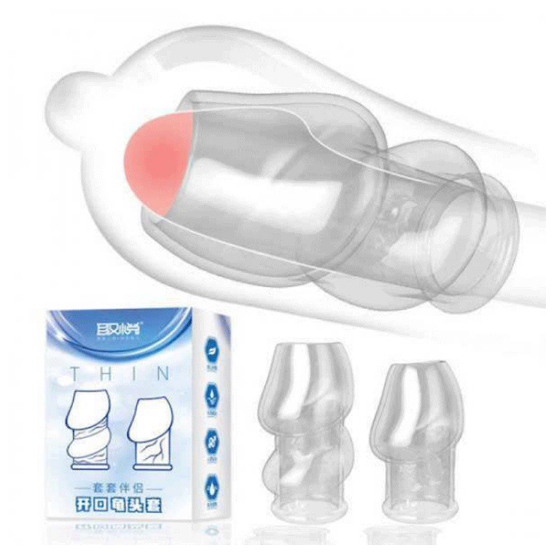 Bao cao su đôn dên tăng kích thước Aichao Thin Xanh - Hở quy đầu 