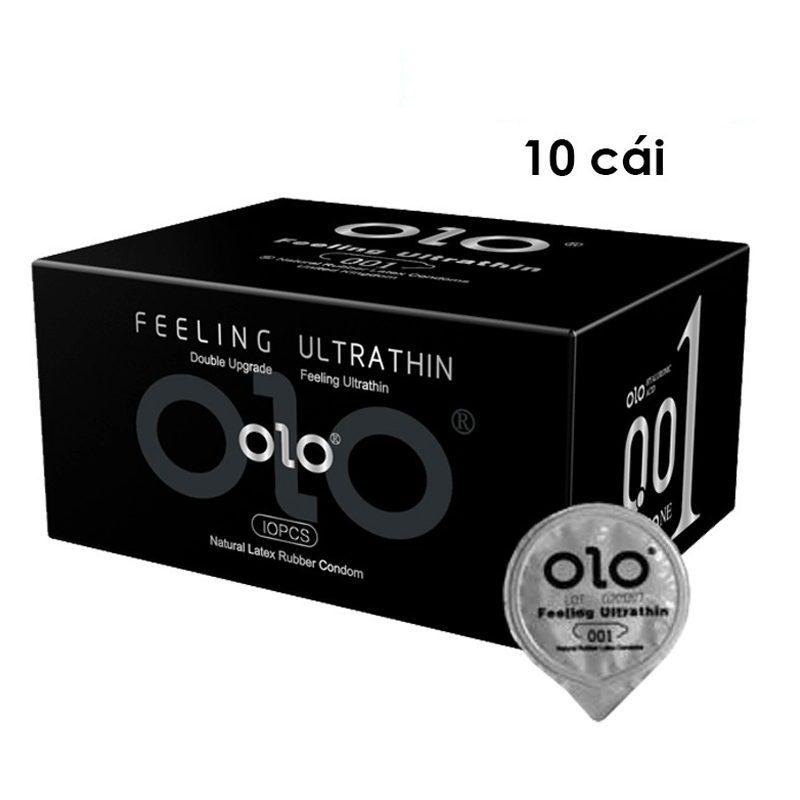 Bao cao su OLO 0.01 đen siêu mỏng hương vani