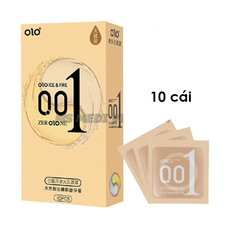 Bao cao su Olo Ice Fire mỏng 0.01mm nóng lạnh